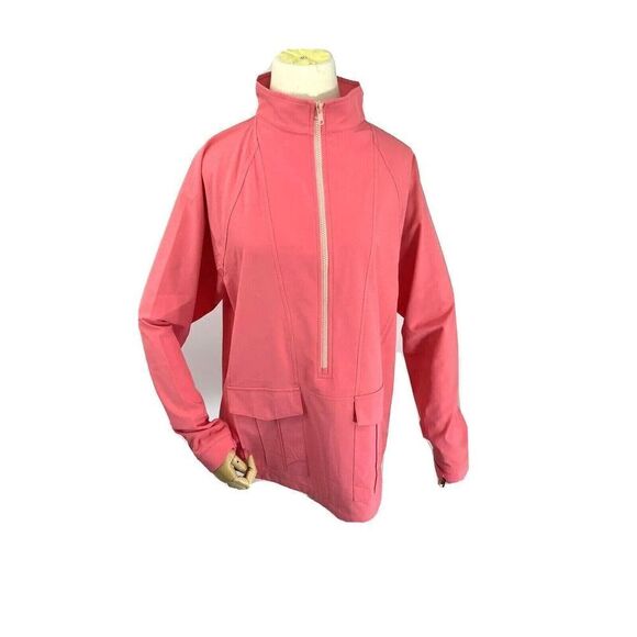 Belyn Key Golf Coral Windbreaker Jacket 1/4 Zip Pockets Dressy - Picture 3 of 12